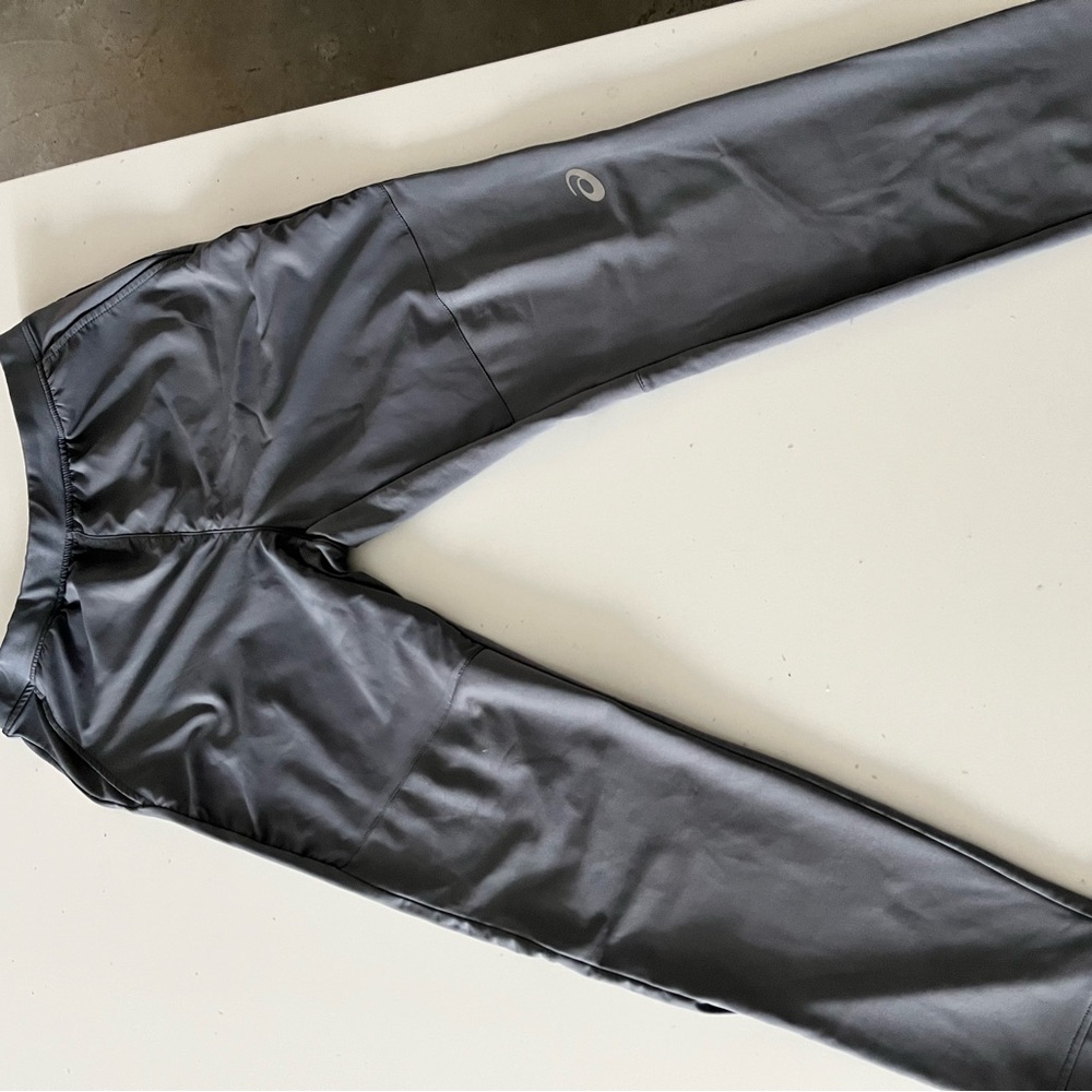 Grey ASICS running pants, size medium